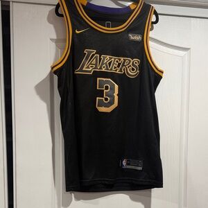 Swingman Anthony Davis Black and Gold Lakers Jersey